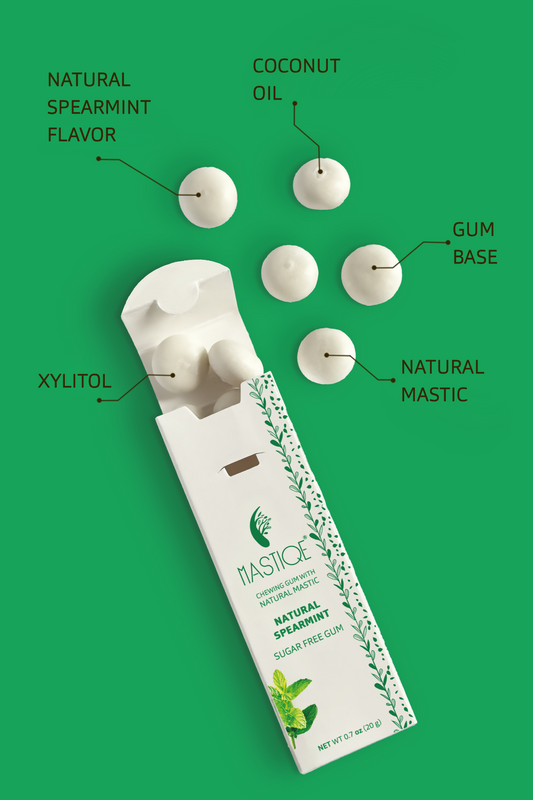 Mastiqe Sugar-Free Gum with Natural Mastic Spearmint (12-Pack)