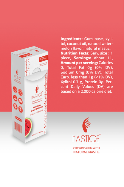 Mastiqe Sugar-Free Gum with Natural Mastic Watermelon (12-Pack)
