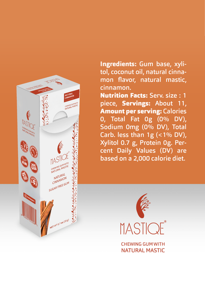 Mastiqe Sugar-Free Gum with Natural Mastic Cinnamon (12-Pack)
