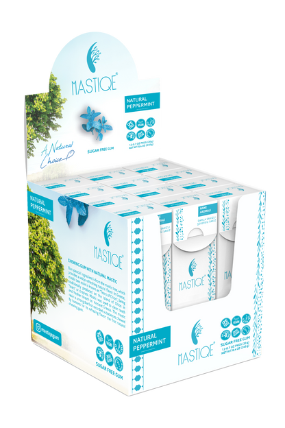 Mastiqe Sugar-Free Gum with Natural Mastic Peppermint (12-Pack)