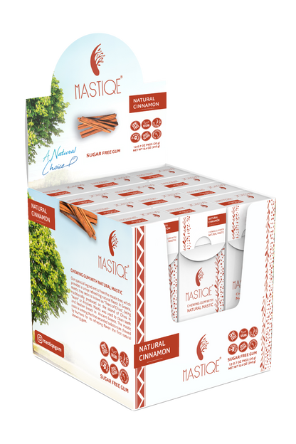 Mastiqe Sugar-Free Gum with Natural Mastic Cinnamon (12-Pack)