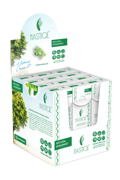 Mastiqe Sugar-Free Gum with Natural Mastic Spearmint (12-Pack)