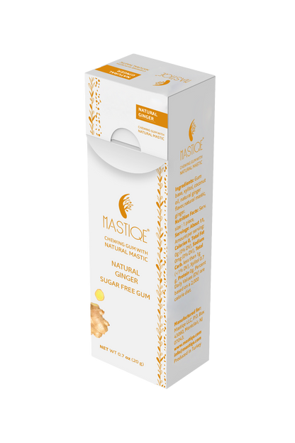 Mastiqe Sugar-Free Gum with Natural Mastic Ginger (12-Pack)