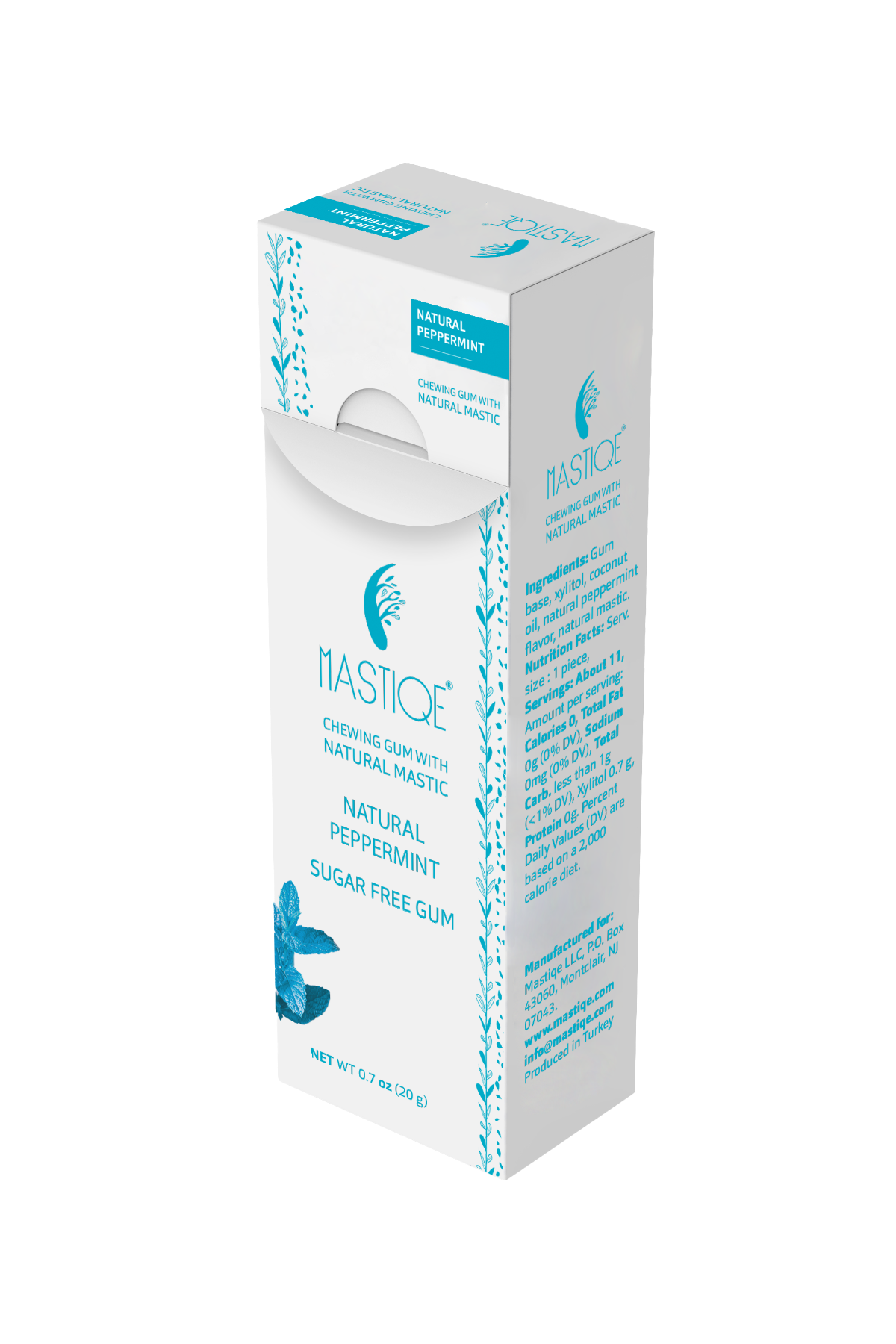 Mastiqe Sugar-Free Gum with Natural Mastic Peppermint (12-Pack)