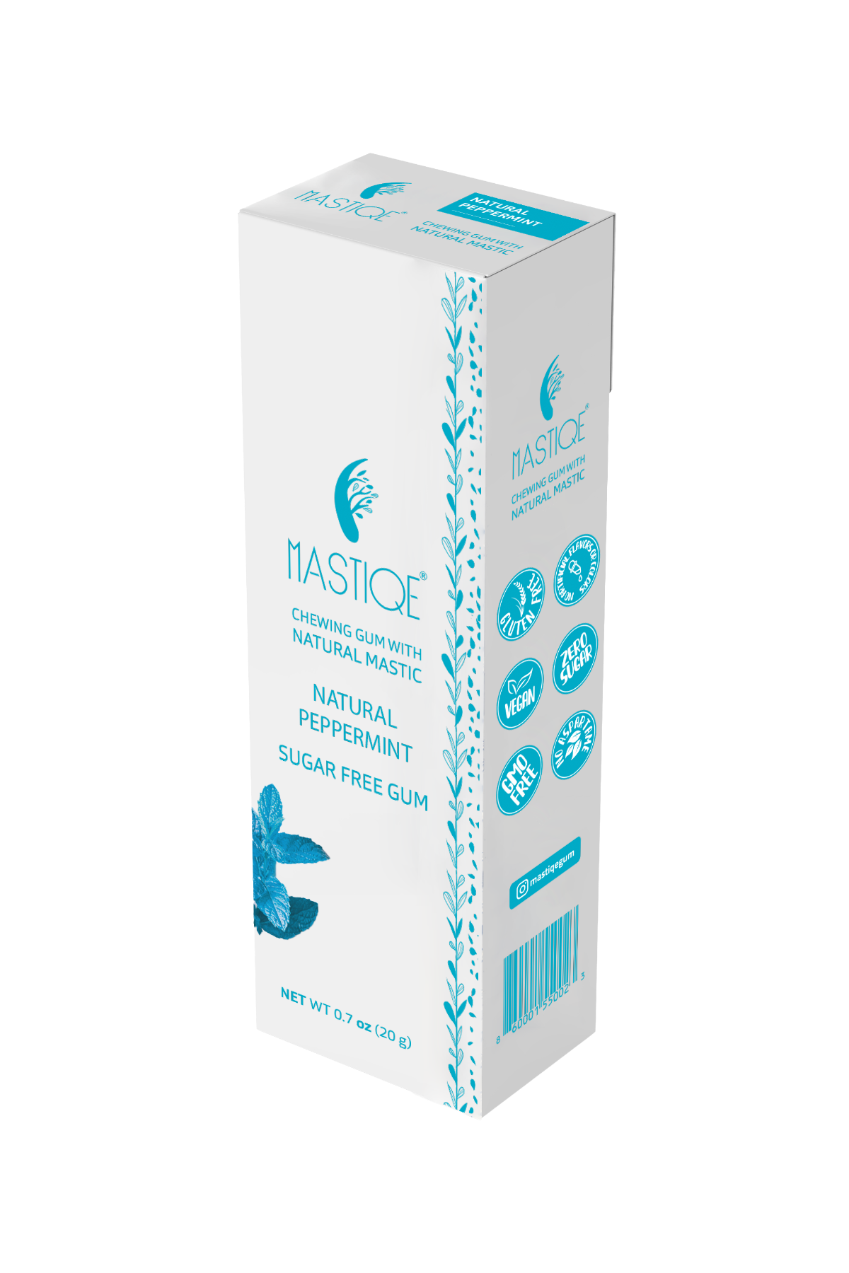 Mastiqe Sugar-Free Gum with Natural Mastic Peppermint (12-Pack)