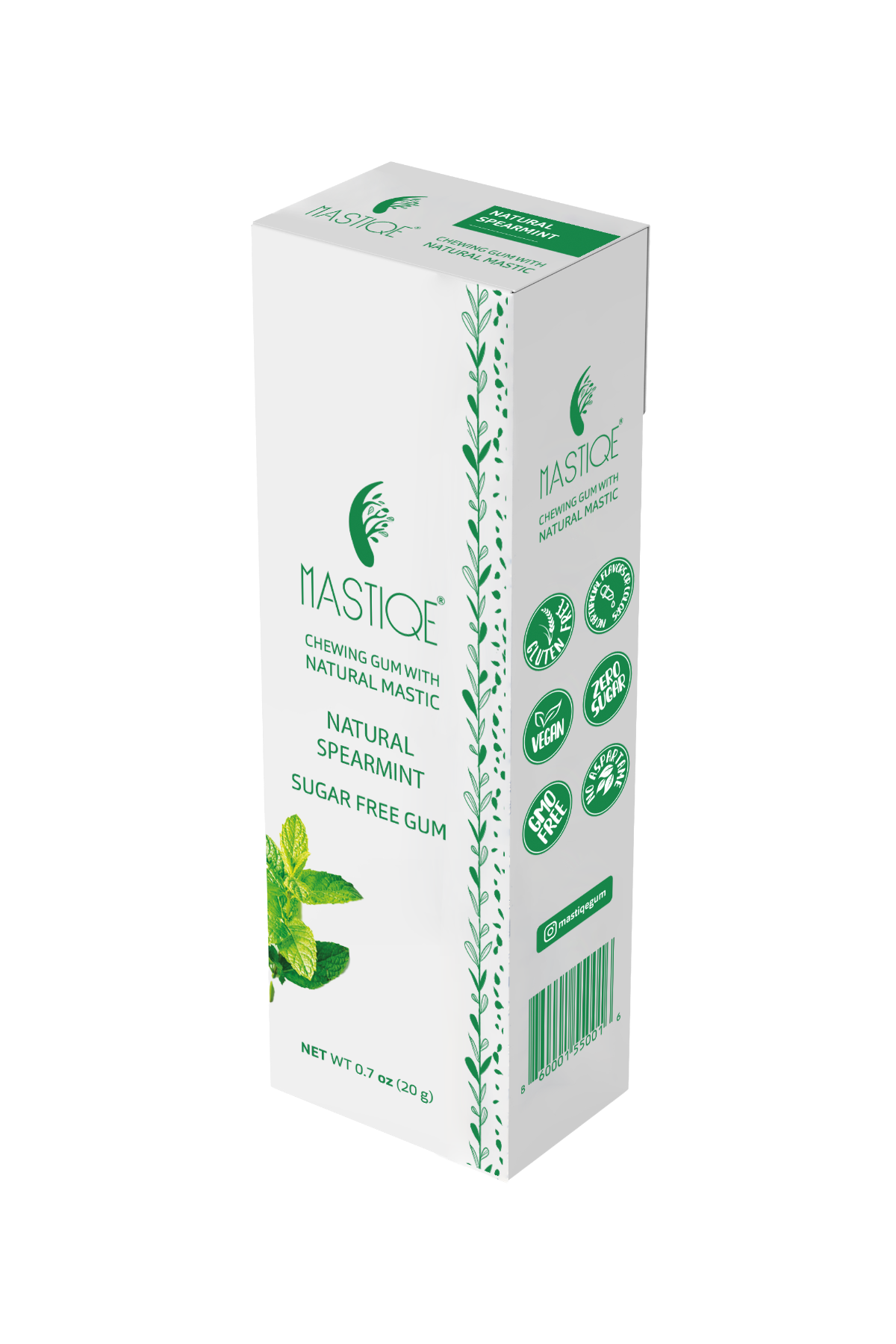 Mastiqe Sugar-Free Gum with Natural Mastic Spearmint (12-Pack)