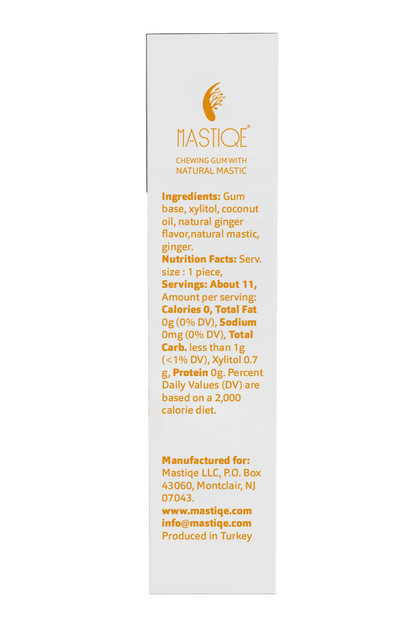Mastiqe Sugar-Free Gum with Natural Mastic Ginger (12-Pack)
