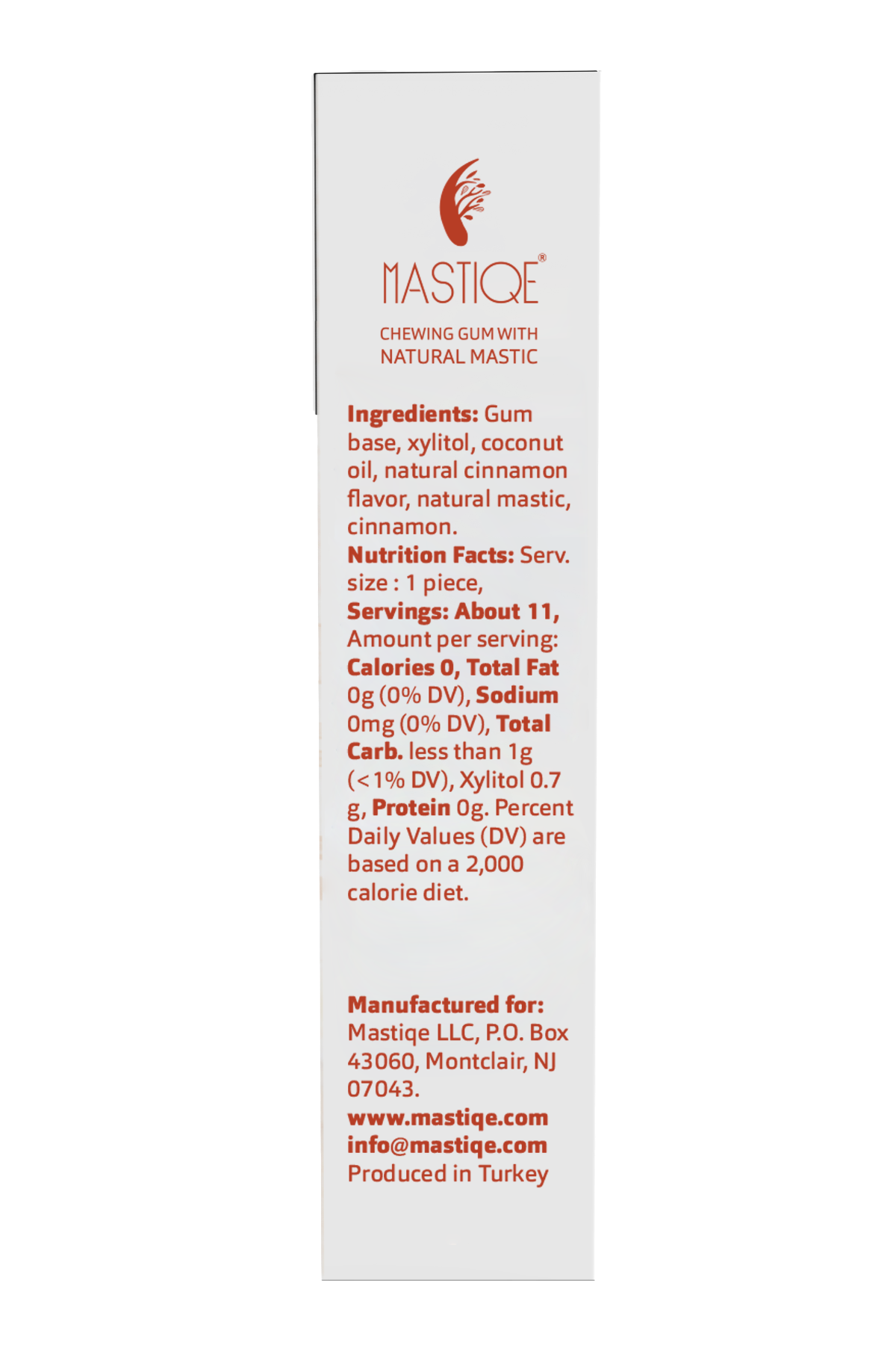 Mastiqe Sugar-Free Gum with Natural Mastic Cinnamon (12-Pack)