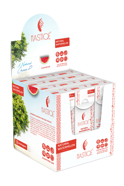 Mastiqe Sugar-Free Gum with Natural Mastic Watermelon (12-Pack)