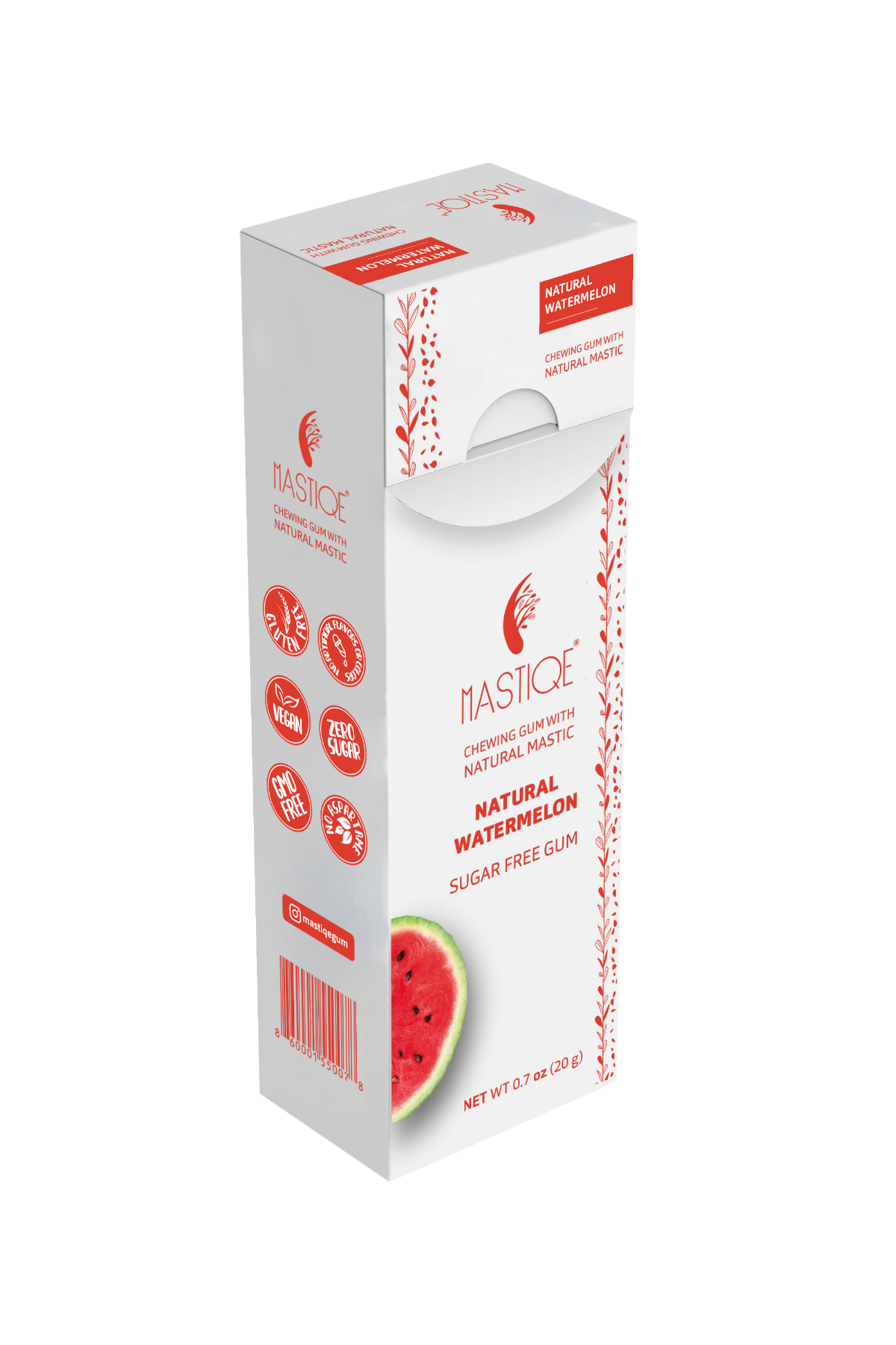 Mastiqe Sugar-Free Gum with Natural Mastic Watermelon (12-Pack)