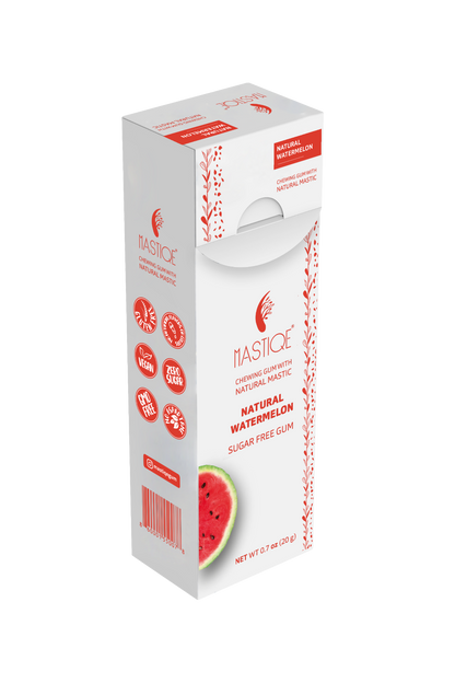 Mastiqe Sugar-Free Gum with Natural Mastic Watermelon (12-Pack)