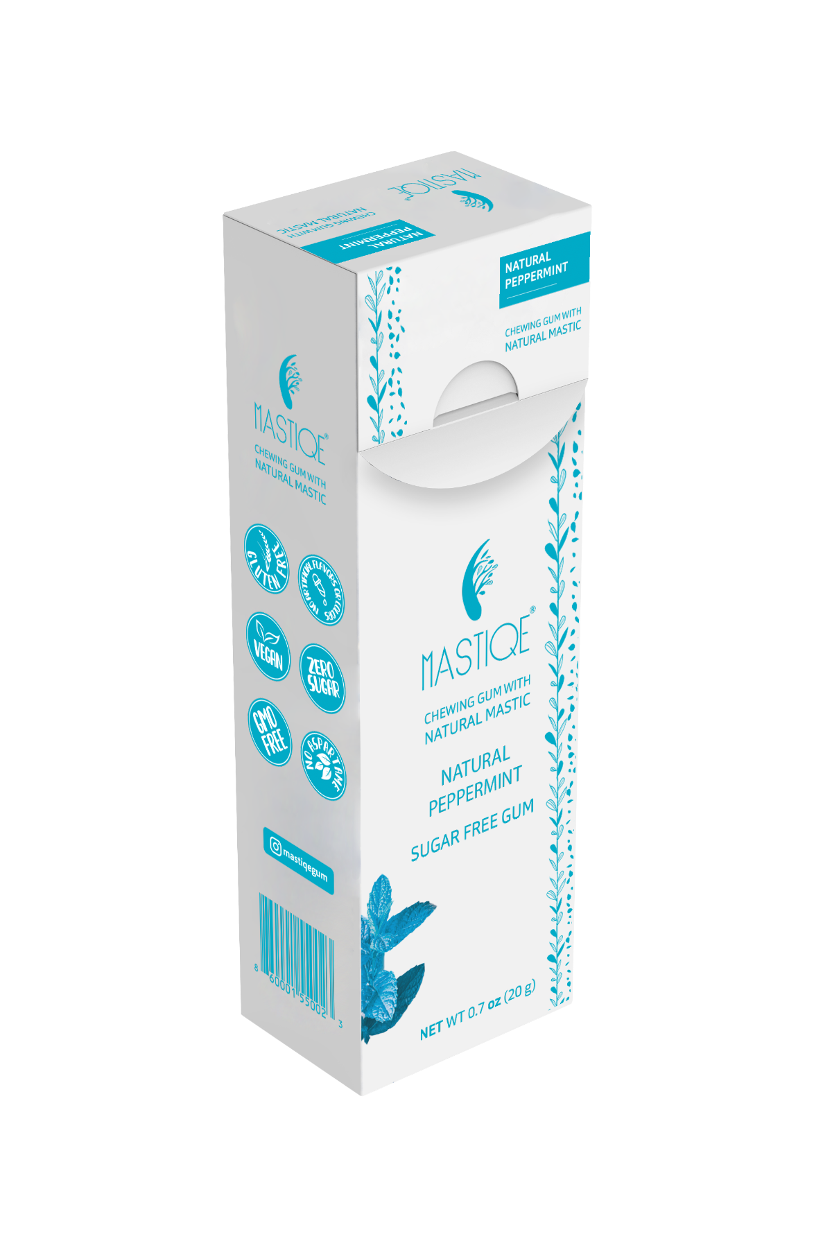 Mastiqe Sugar-Free Gum with Natural Mastic Peppermint (12-Pack)