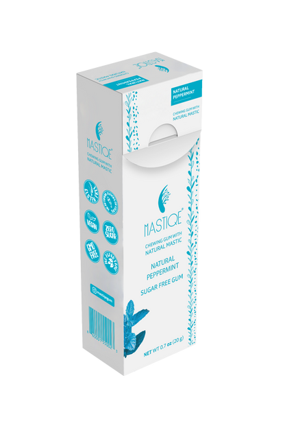 Mastiqe Sugar-Free Gum with Natural Mastic Peppermint (12-Pack)