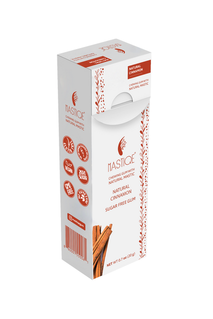 Mastiqe Sugar-Free Gum with Natural Mastic Cinnamon (12-Pack)