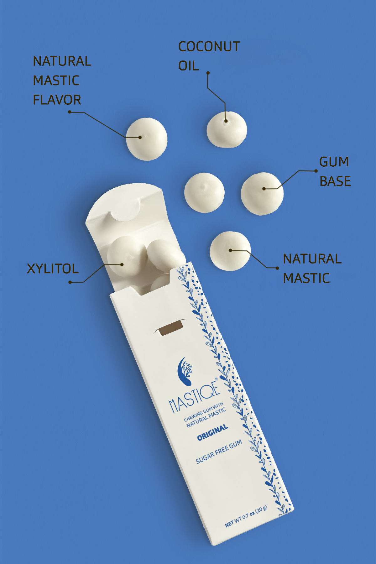 Mastiqe Sugar-Free Gum with Natural Mastic Original (12-Pack)