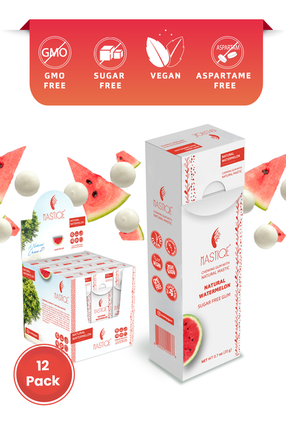 Mastiqe Sugar-Free Gum with Natural Mastic Watermelon (12-Pack)