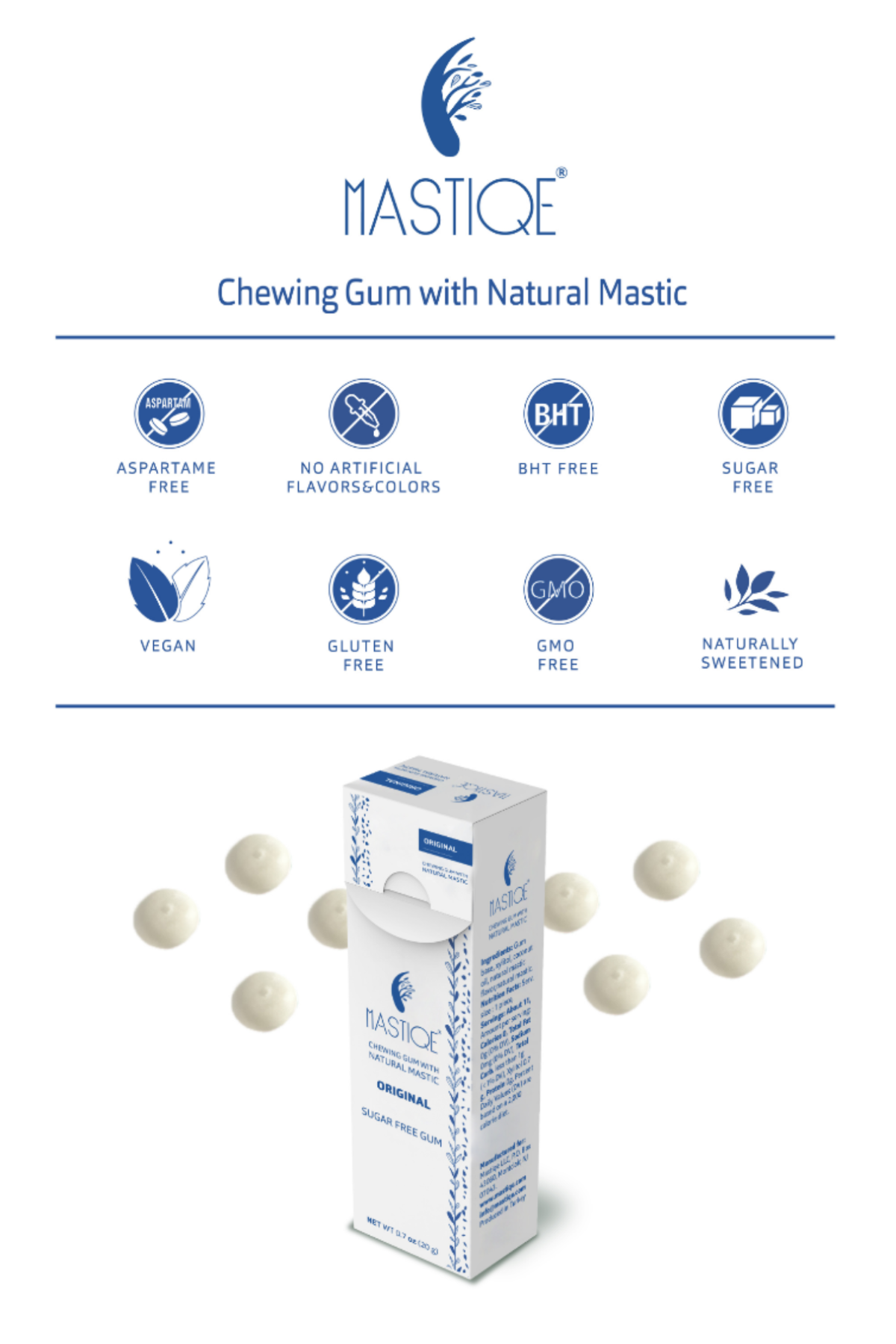 Mastiqe Sugar-Free Gum with Natural Mastic Variety Pack (12-Pack)