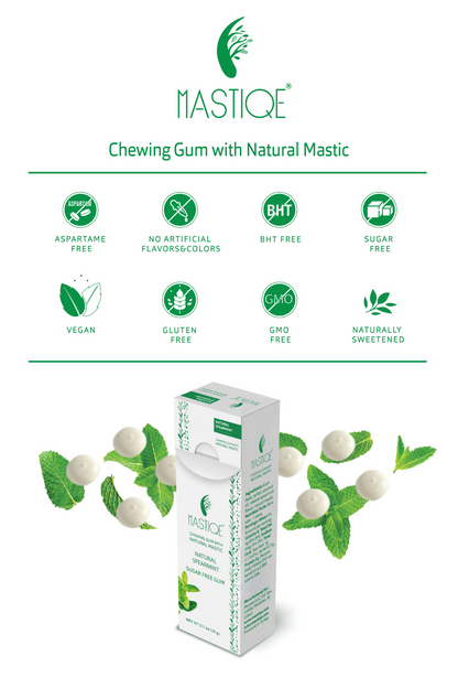 Mastiqe Sugar-Free Gum with Natural Mastic Spearmint (12-Pack)