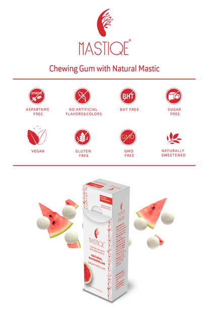 Mastiqe Sugar-Free Gum with Natural Mastic Watermelon (12-Pack)