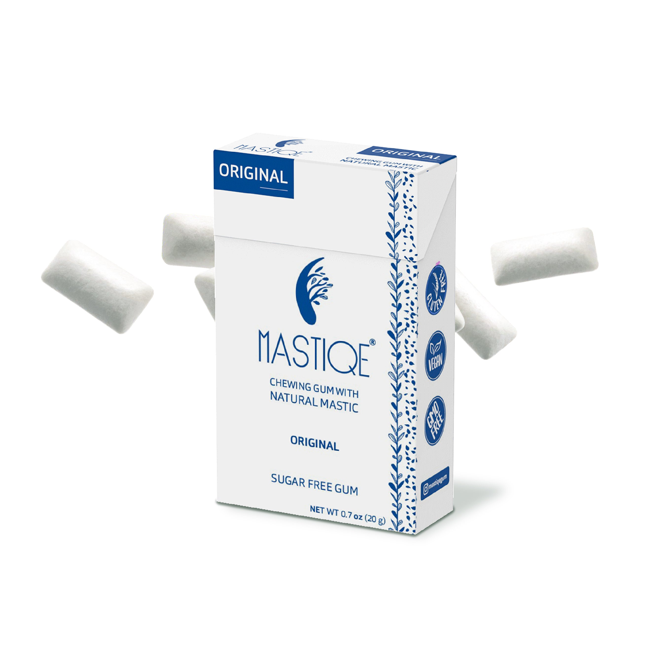 All New! Mastiqe Hard Chewing Gum with Natural Mastic, Original (20-Pack)
